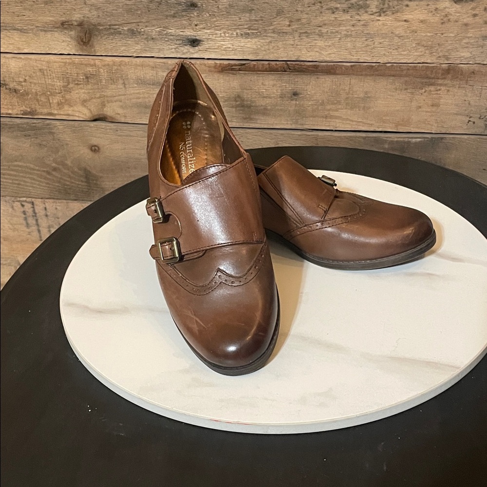 Naturalizer Tan Double Buckle Oxfords